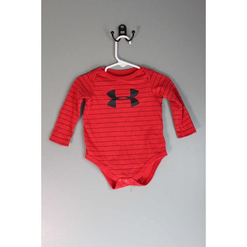 Under Armour Baby Boys Long-sleeve Bodysuit Red Black 9/12M